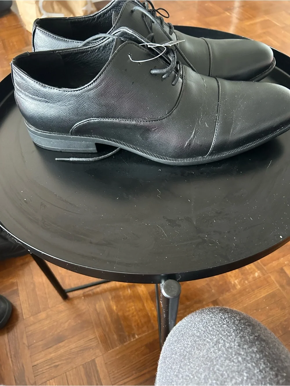 Tahari Men's Black Lace-Up Oxford Dress Shoes